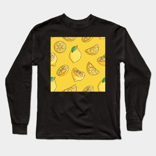 Lemon Fruit Yellow Pattern Long Sleeve T-Shirt